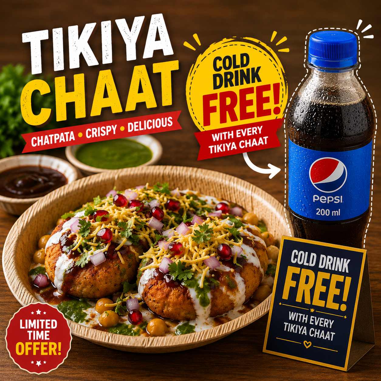 Crispy Tikiya Chaat
